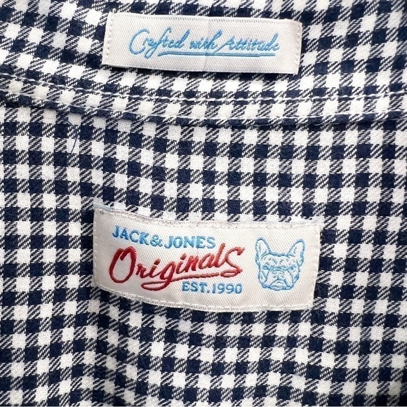 JACK And Jones Johan Checked Men's Short Sleeve Casual Cotton shirt - Picture 4 of 6